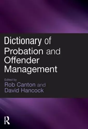 Dictionary of Probation and Offender Management cover