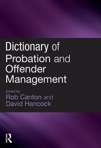 Dictionary of Probation and Offender Management cover