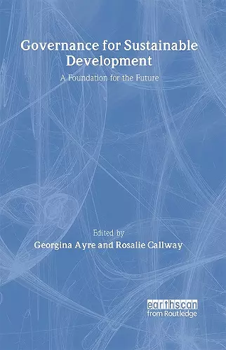 Governance for Sustainable Development cover