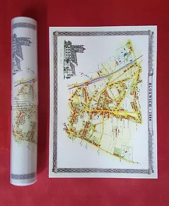 Bloxwich 1884 - Old Map Supplied Rolled in a Clear Two Part Screw Presentation Tube - Print Size 45cm x 32cm cover