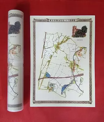 Rushall to Daw End 1888 - Old Map Supplied Rolled in a Clear Two Part Screw Presentation Tube - Print size 45cm x 32cm cover