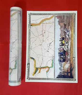 Salford Bridge to Erdington Coach Toll Road 1833 - Old Map Supplied Rolled in a Clear Two Part Screw Presentation Tube - Print Size 45cm x 32cm cover