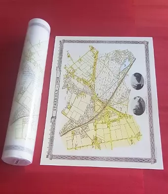 Streetly Village 1918 - Old Map Supplied Rolled in a Clear Two Part Screw Presentation Tube - Print size 45cm x 32cm cover