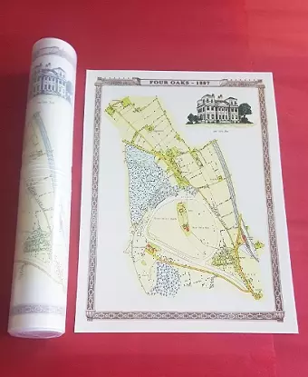 Four Oaks 1887 - Old Map Supplied Rolled in a Clear Two Part Screw Presentation Tube - Print size 45cm x 32cm cover