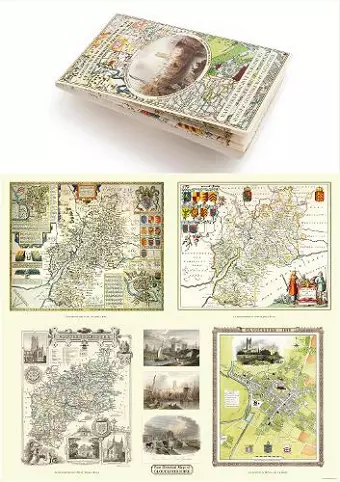 Gloucestershire 1611 – 1836 – Fold Up Map that features a collection of Four Historic Maps, John Speed’s County Map 1611, Johan Blaeu’s County Map of 1648, Thomas Moules County Map of 1836 and a Plan of Gloucester 1805 by Cole and Roper. The maps als... cover