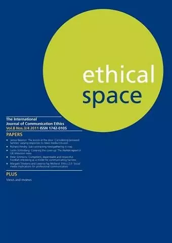 Ethical Space Vol.8 Issue 3/4 cover