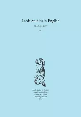 Leeds Studies in English 2013 cover