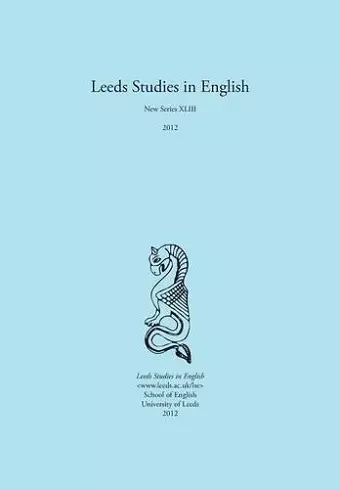 Leeds Studies in English 2012 cover