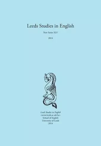 Leeds Studies in English 2014 cover