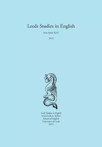 Leeds Studies in English 2015 cover