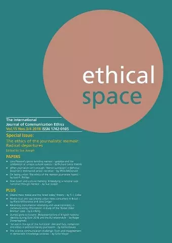 Ethical Space Vol.15 Issue 3/4 cover