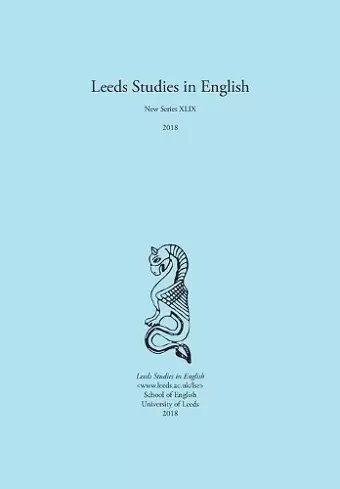 Leeds Studies in English 2018 cover