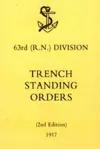 63rd (RN) Division Trench Standing Orders 1917 cover