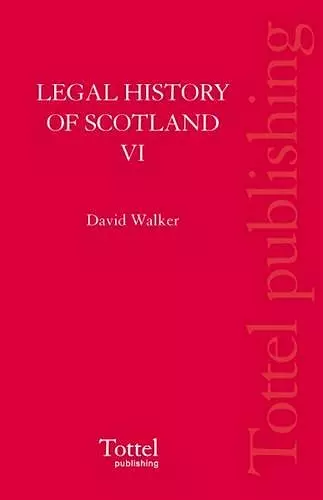 Legal History of Scotland cover