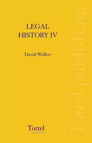 Legal History of Scotland cover