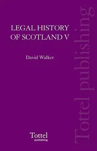 Legal History of Scotland cover