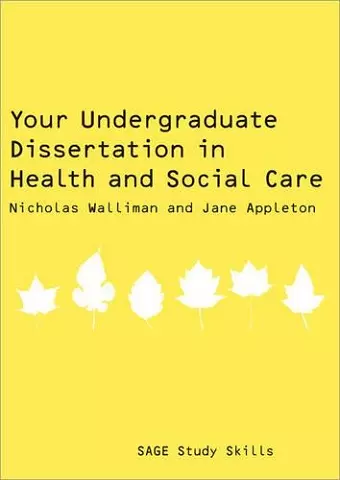 Your Undergraduate Dissertation in Health and Social Care cover