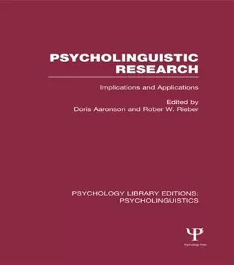 Psycholinguistic Research (PLE: Psycholinguistics) cover