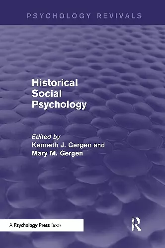 Historical Social Psychology cover