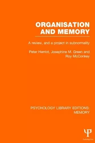 Organisation and Memory (PLE: Memory) cover