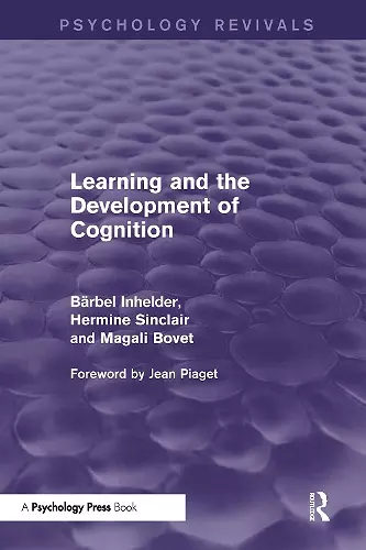 Learning and the Development of Cognition (Psychology Revivals) cover