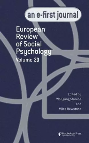 European Review of Social Psychology: Volume 20 cover