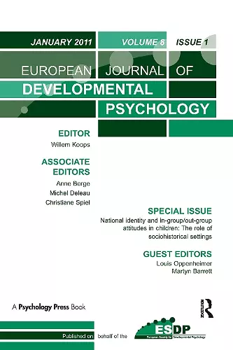 National Identity and Ingroup-Outgroup Attitudes in Children: The Role of Socio-Historical Settings cover