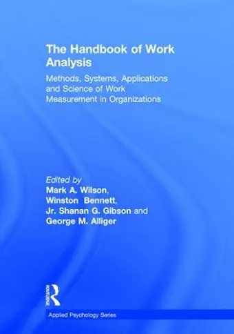 The Handbook of Work Analysis cover