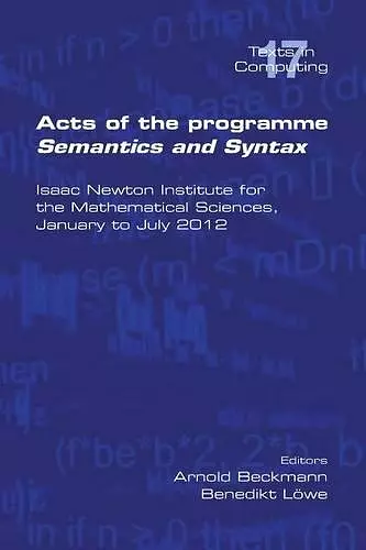 Acts of the Progamme Sematics and Syntax cover