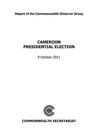 Cameroon Presidential Election, 9 October 2011 cover