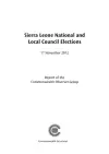 Sierra Leone National and Local Council Elections, 17 November 2012 cover