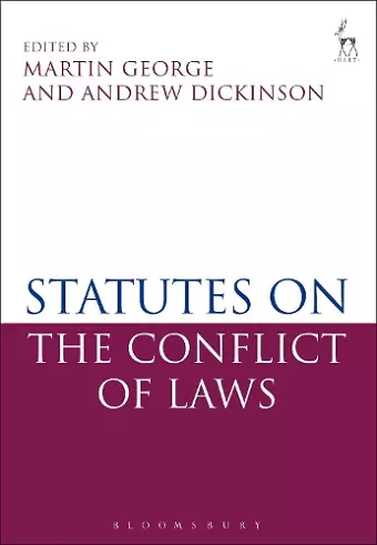 Statutes on the Conflict of Laws cover