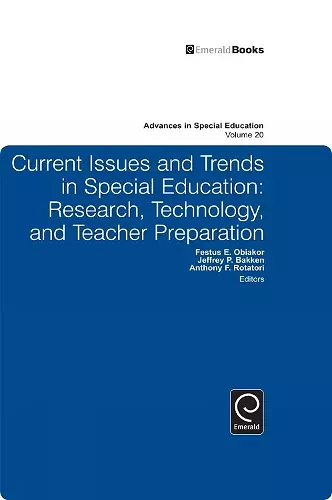 Current Issues and Trends in Special Education cover