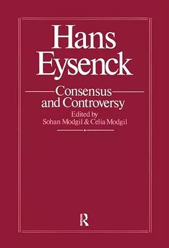 Hans Eysenck: Consensus And Controversy cover