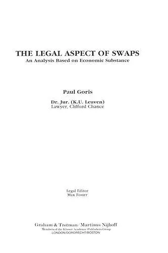 The Legal Aspect of Swaps cover