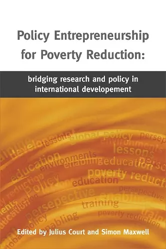 Policy Entrepreneurship for Poverty Reduction cover