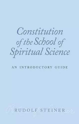 Constitution of the School of Spiritual Science cover