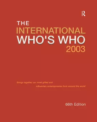 The International Who's Who Book 2003 and Online Bundle cover