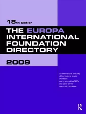 The Europa International Foundation Directory 2009 cover
