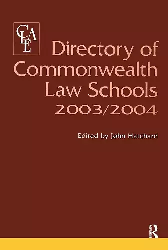 Directory of Commonwealth Law Schools 2003-2004 cover