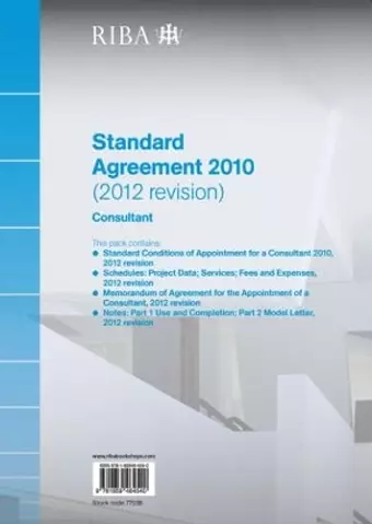 RIBA Standard Agreement 2010 (2012 Revision): Consultant cover