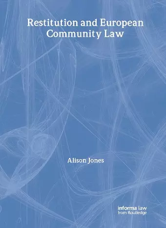 Restitution and European Community Law cover