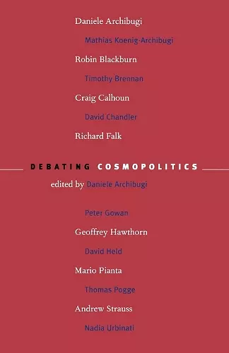 Debating Cosmopolitics cover