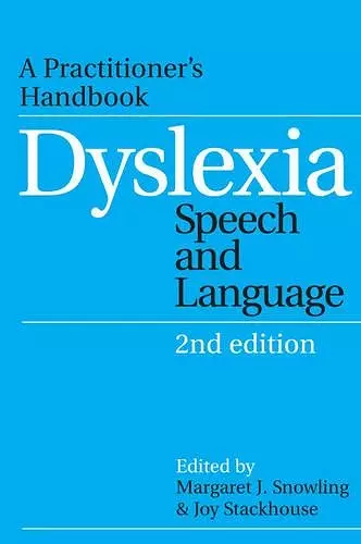 Dyslexia, Speech and Language cover