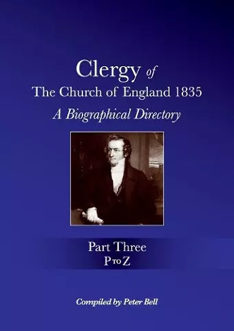 Clergy of the Church of England 1835 - Part Three cover