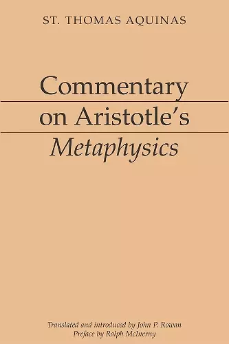 Commentary on Aristotle`s Metaphysics cover