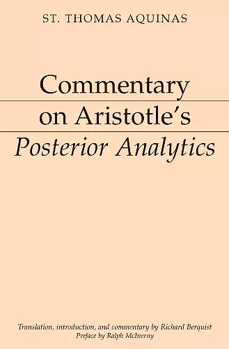 Commentary on Aristotle`s Posterior Analytics cover