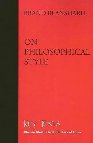 On Philosophical Style cover