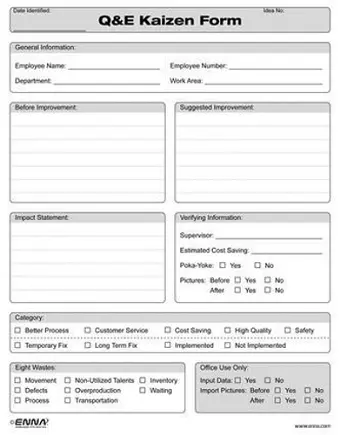 Quick and Easy Kaizen Forms cover