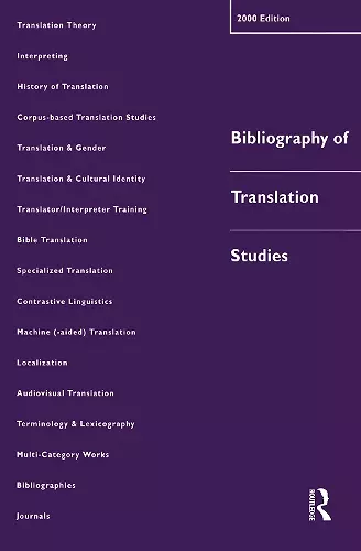 Bibliography of Translation Studies: 2000 cover